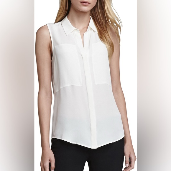 Theory Duria Silk Top in Fuchsia - Picture 6 of 6